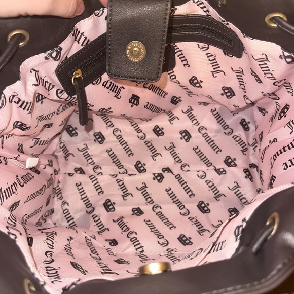 Juicy Couture Black and Pink Crown Print Tote - Picture 2 of 5